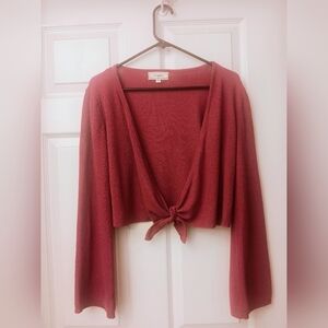 Rose Colored Knit Shrug Sz M